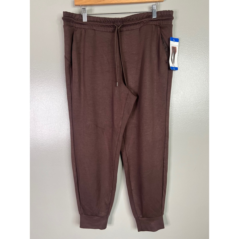 Danskin Women Scuba Pant Espresso Brown Joggers Drawstring Pockets Size L